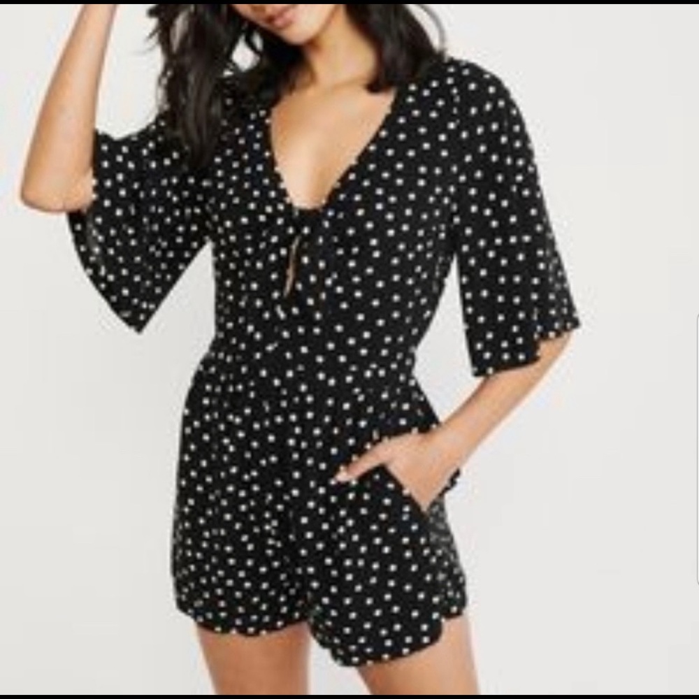 Abercrombie polka dot romper size large